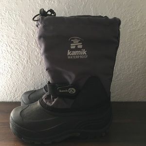 Kamik Boys Gray/black Winter snow boots sz 2
